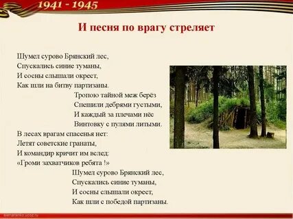 Песня брянский лес текст