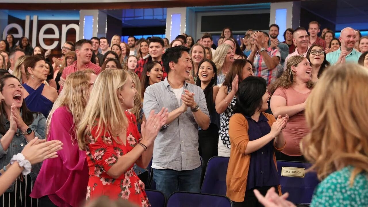 Member answers. Audience TV show. Ellen DEGENERES Performance audience. DEGENERES frequently Plays games with audience members.