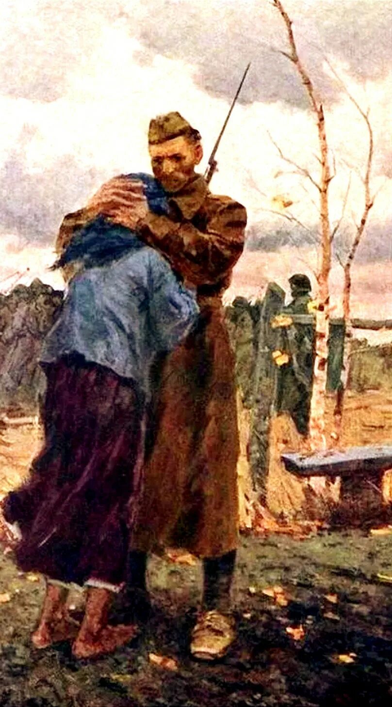 Картина возвращение. Дмитрий Васильев Возвращение с фронта. Художник Дмитрий Васильев Возвращение с фронта. Солдат вернулся. Картины о войне.