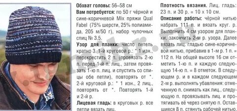 Описание мужской шапки