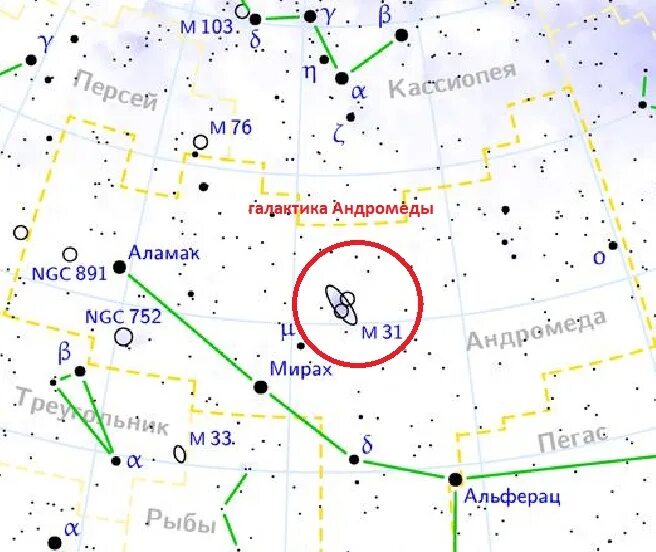В каком созвездии туманность андромеды. В каком созвездии туманность андромеды