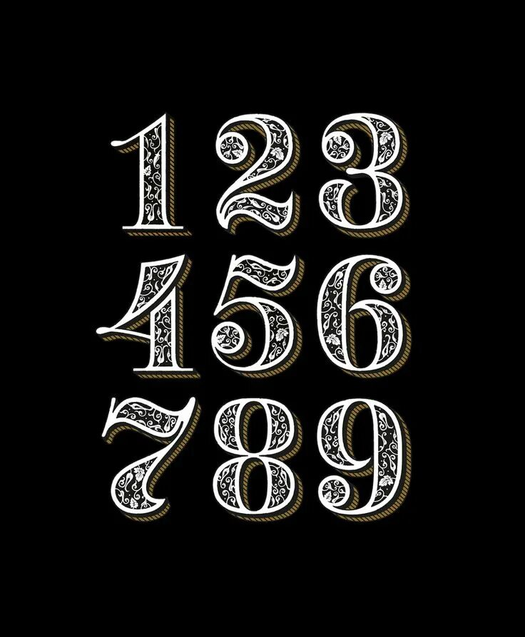 Numbers fonts. Шрифты цифр. Цифры в разных стилях. Стилизованные цифры. Цифры старинным шрифтом.