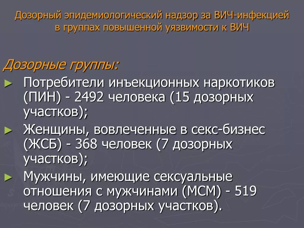 Вич инфекция относится к группе. Эпидемиологический надзор за ВИЧ-инфекцией. Эпиднадзор ВИЧ инфекции. Дозорные группы эпиднадзора за ВИЧ инфекцией. Эпидемиологический надзор при ВИЧ инфекции.