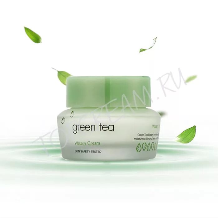 Зеленый увлажняющий крем. Its Skin Green Tea крем. It's Skin Green Tea watery Cream. ИТС скин крем для лица с зеленым чаем. Green Tea крем для лица корейский.