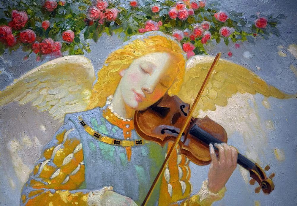 Скрипка ангелы. Victor Nizovtsev художник ангелы.
