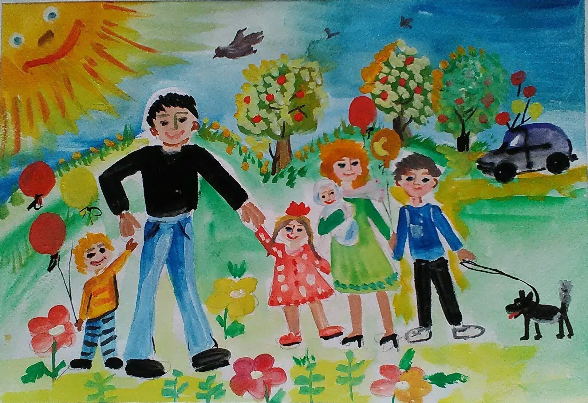 Работа на тему год семьи. Рисунок на тему детство. Счастливое детство рисунок. Рисунок на тему счастливое детство. Рисунок на тему семья.