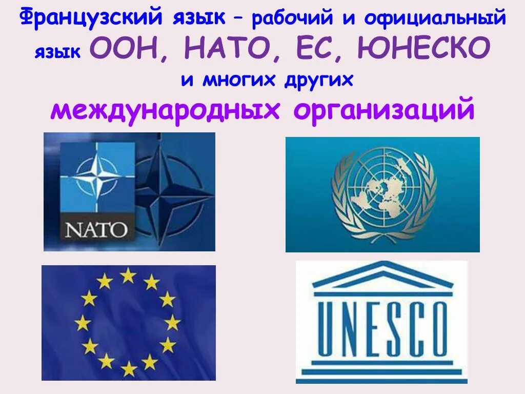 ООН И НАТО. Международные организации. Официальные языки ООН И ЮНЕСКО. ЮНЕСКО НАТО.