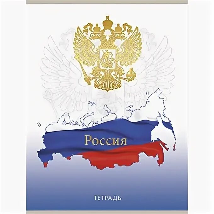 Российская 48 л. Тетради с фольгой. Российская 48 л. , клетка проф-пресс бумвинил, "бордовый". Profit тетрадь с государственной символикой.