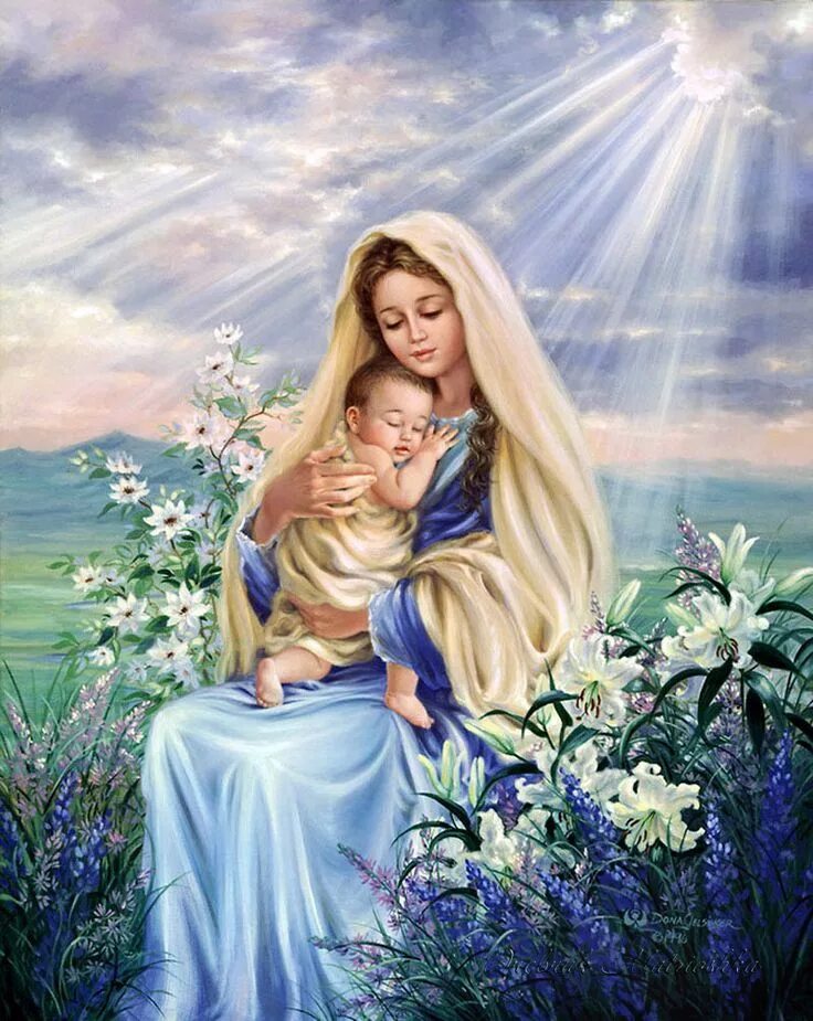 Алмазная мозаика Мадонна с младенцем. Мама ангел. Мама ангел хранитель.