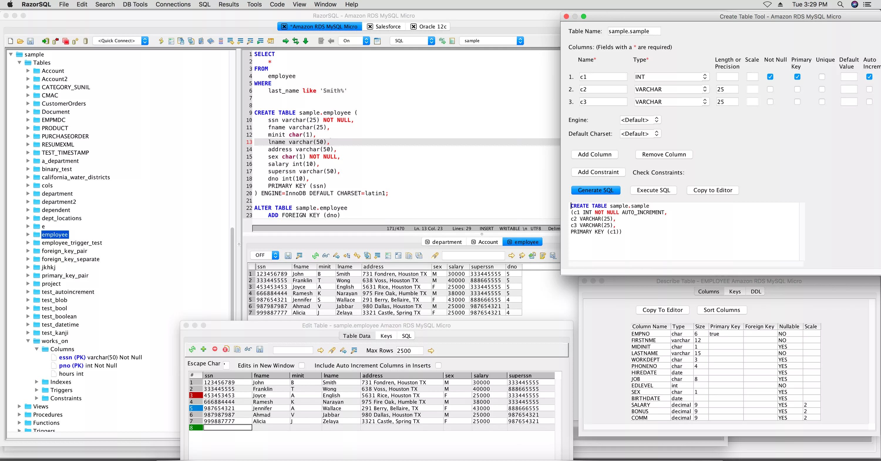Copy edit. Razorsql. автоинкремент sql. sql editor. varchar sql.