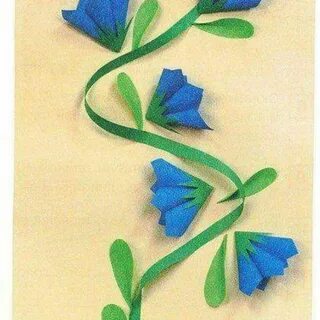 Аппликация из цветов из бумаги