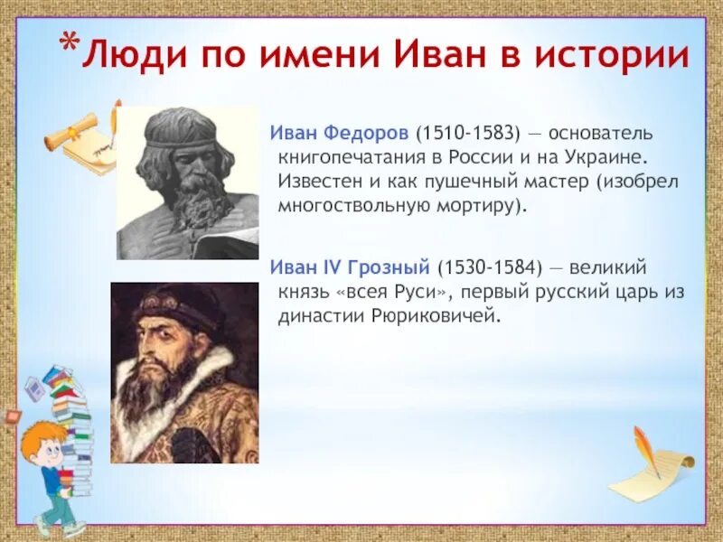 История имен урок