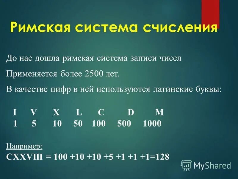 Римская система счисления 3 класс презентация