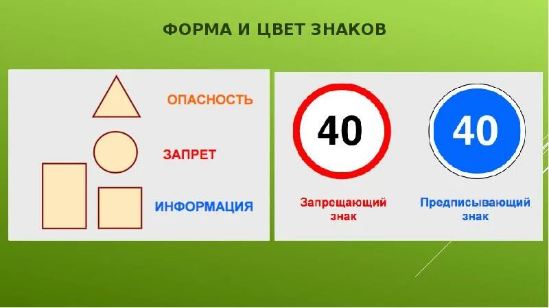 Символы цвета и формы