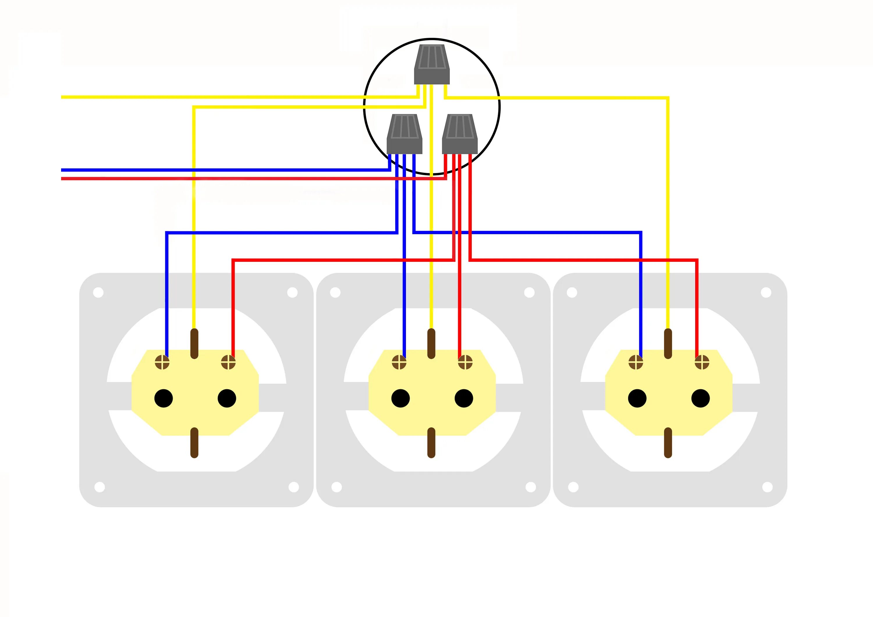 Соединение шлейфом. Схема соединения двойной розетки с заземлением. Схема подключения розетки с заземлением 3 провода. Подключить тройную розетку схема подключения. Схема соединение проводов двойной розетки с заземлением.
