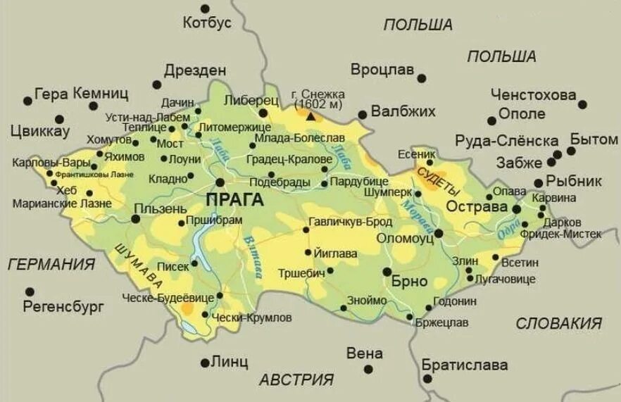 Чехия расположена полностью на древней платформе. Чехия расположена полностью на древней платформе