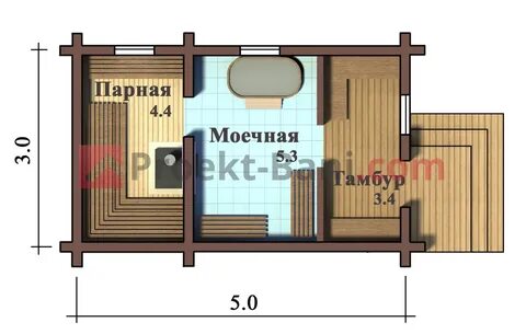 Проект бани 3 на 5