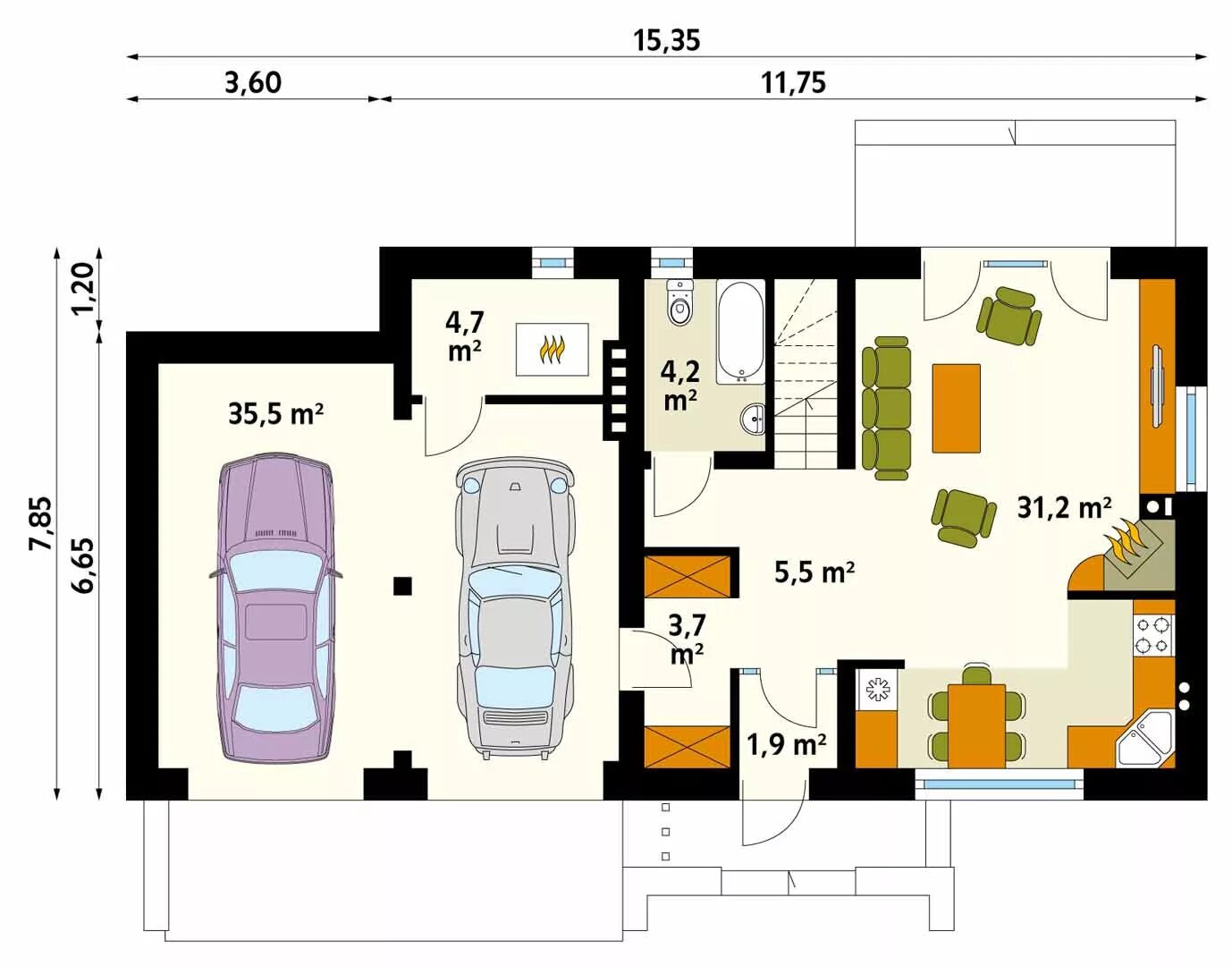 Бесплатные проекты одноэтажных домов с гаражом. Дом 80 кв.м одноэтажный с гаражом. План одноэтажного дома с гаражом на 2 машины и баней. Проект дома с гаражом снизу. Проект одноэтажного дома с гаражом на 2 машины.