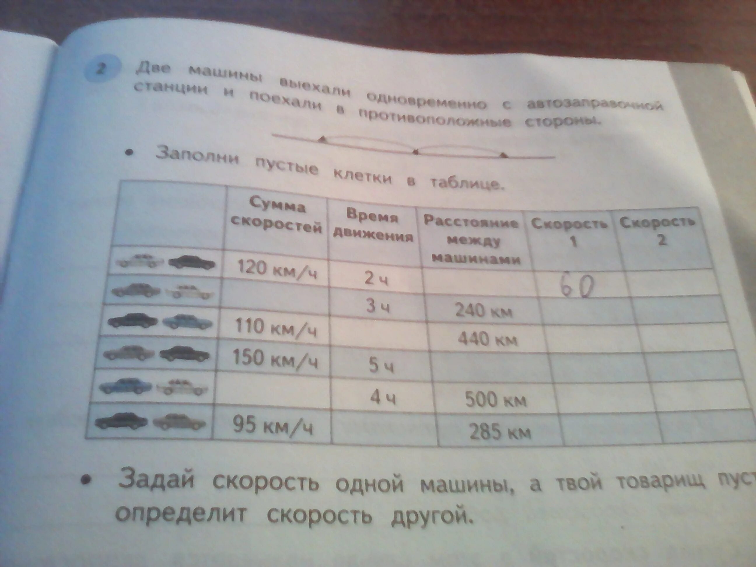 С заправочной станции выехали одновременно два автомобиля.