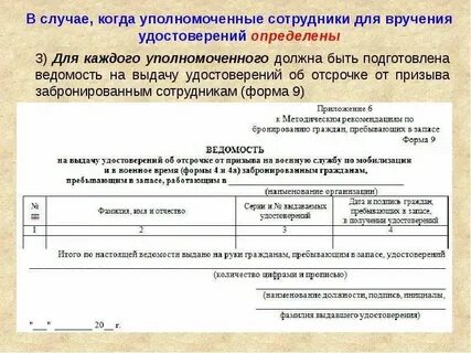 Бронирование граждан подлежащих призыву
