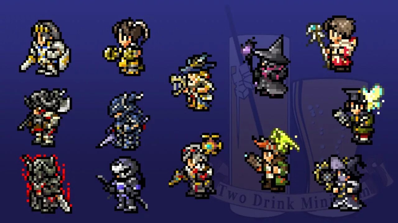 Dead sprite. Final fantasy 6 sprites. самурай спрайт. синие персонажи в доспехах пиксельная игра.