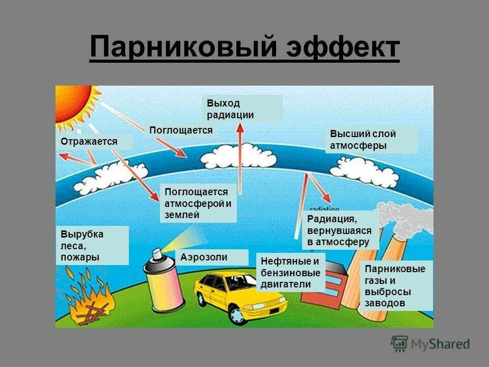 Парниковые газы попадают в атмосферу