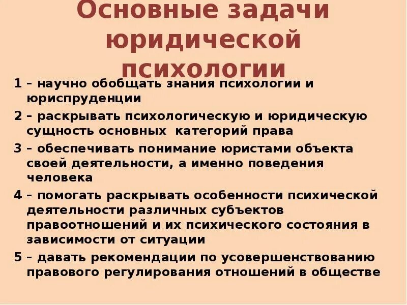 Основные задачи юридической психологии. Основные направления юридической психологии. Частные задачи юридической психологии. Задачи юридической психологии кратко.