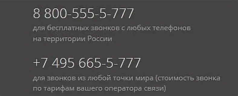 Телефон территории