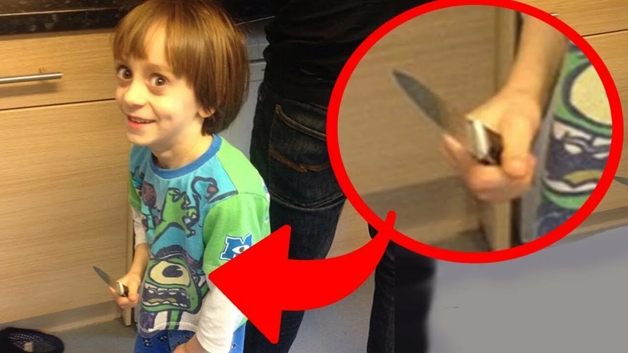 Маленький мальчик с ножом. Вещи которые пугают детей. Странные родители школа