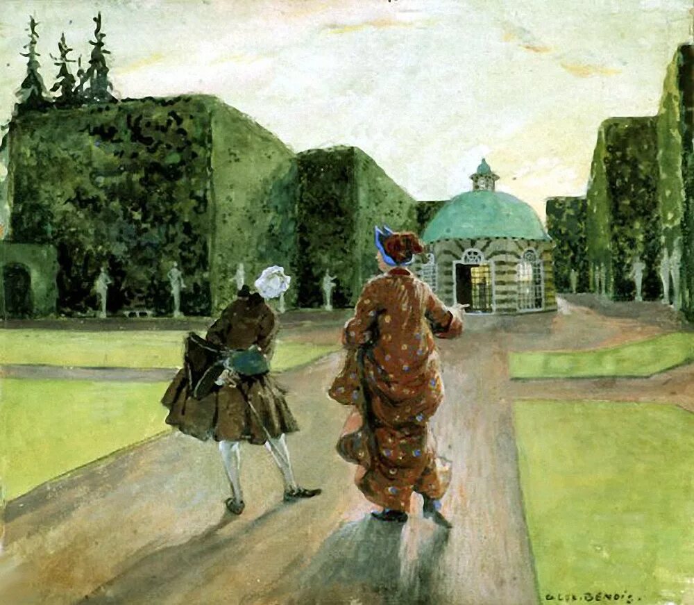 Прогулка краткое содержание. Бенуа 1906. бенуа прогулка короля 1906 г.