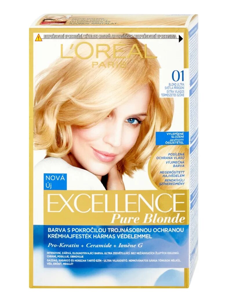 Ультра блонд лореаль 01. L'Oreal Paris Excellence Pure blonde 01. Лореаль ультра блонд. Краска Loreal Excellence Pure blond.