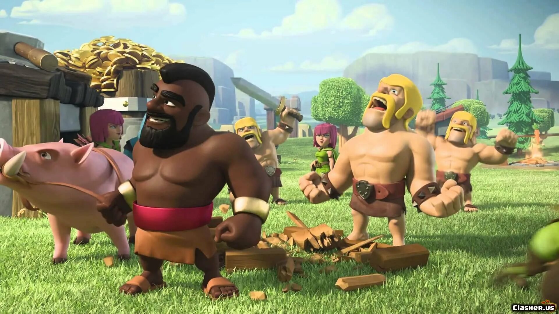 Всадник на кабане clash
