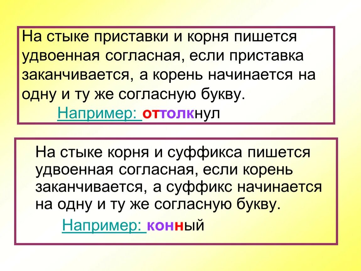 Согласные на стыке приставки и корня. Удвоенная согласная на стыке. Удвоенная согласная на стыке приставки. Двойная согласная на стыке приставки и корня.