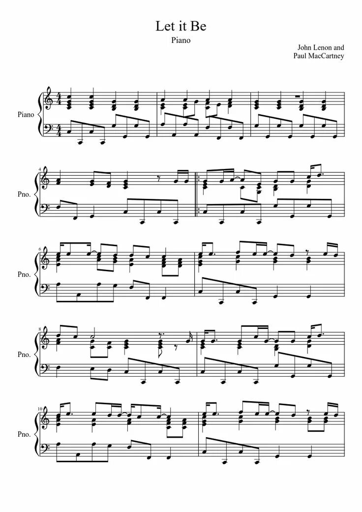Let it be ноты. Let it be ноты для фортепиано. ноты для пианино let it be. let it be на пианино. джон леннон let it be ноты для фортепиано.