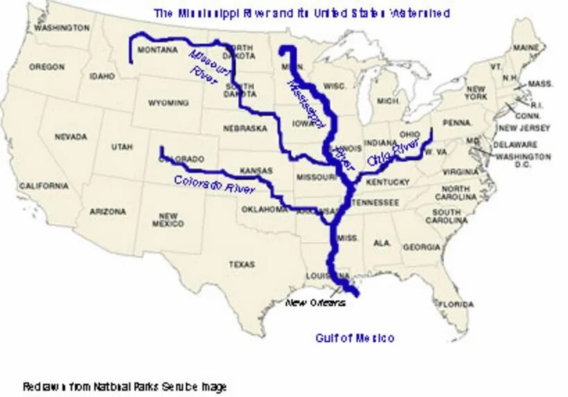 Миссисипи берет начало. Река Миссисипи на карте США. Карта Америки река Миссисипи. Река Миссисипи и Миссури на карте.