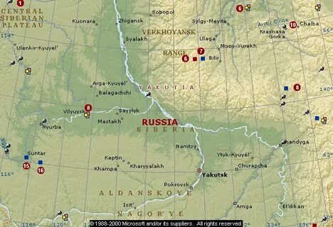 Алдан на карте