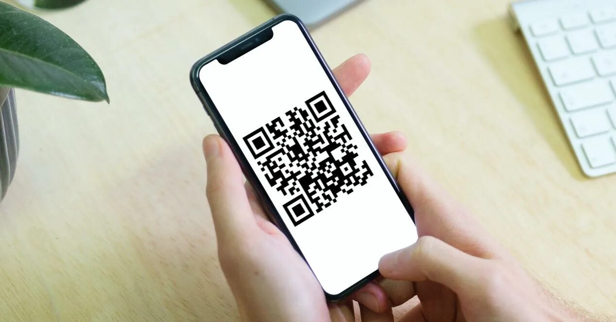 QR код. Смартфон QR код. Сканирование QR кода. Смартфон с QR кодом на экране.