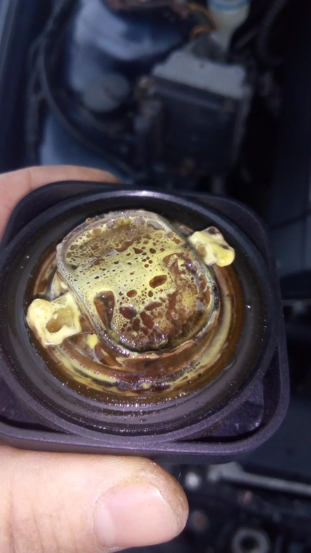 Эмульсия на крышке маслозаливной 2106. Белый налет на маслозаливной крышке w204. Эмульсия на крышке маслозаливной ваз 2106. Эмульсия на масляной крышки ваз 2107. Эмульсия на крышке заливной горловины.