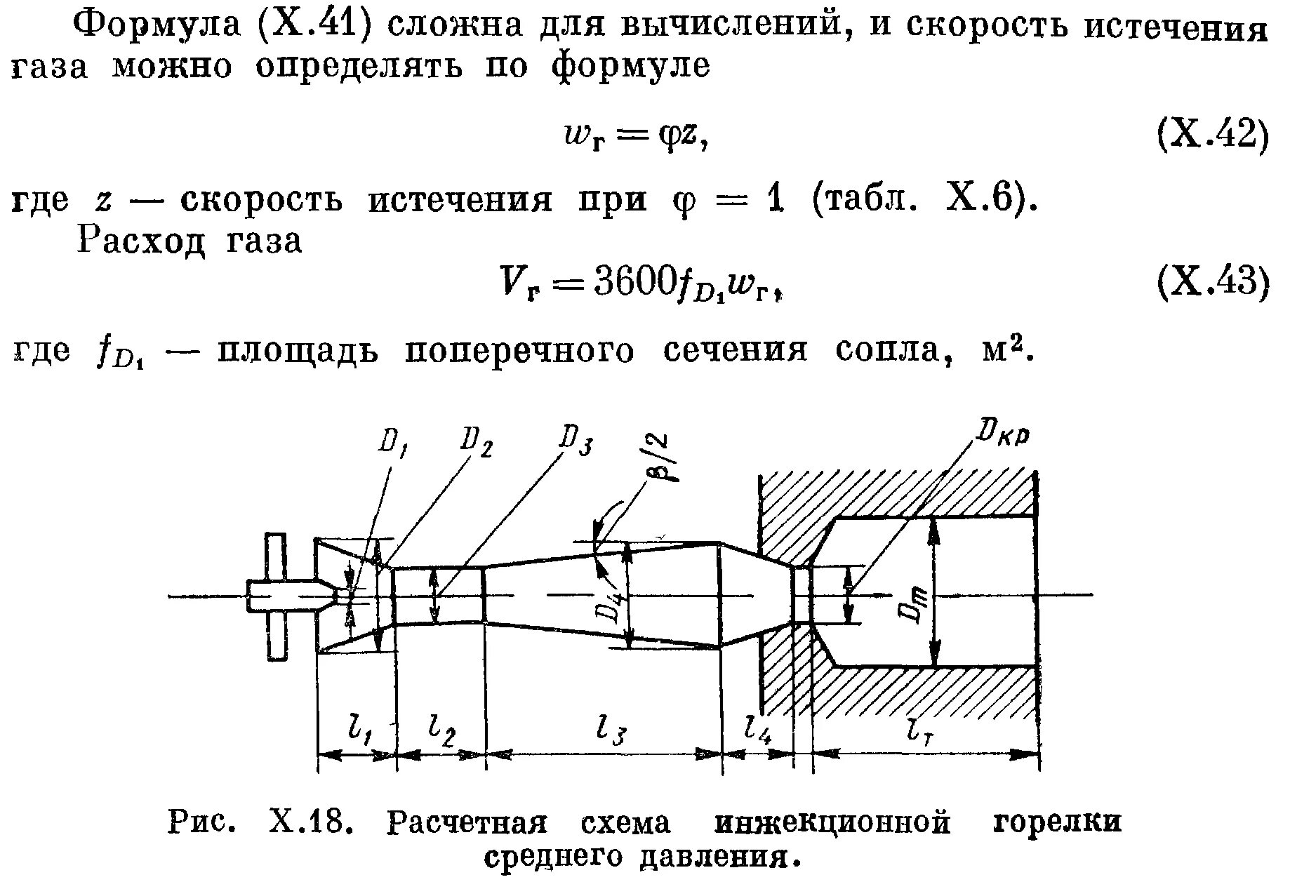 Площадь сечения сопла