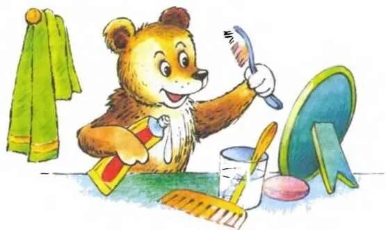 Сказки чистить зубы. Медвежонок умывается. Медведь умывается. Умываются зверята. Медвежонок чистит зубы.