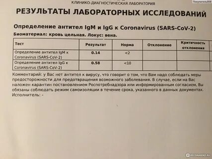 Анализ на антитела к коронавирусу SARS-CoV-2, IgM+IgG - "Быстро и бесплатно сдал