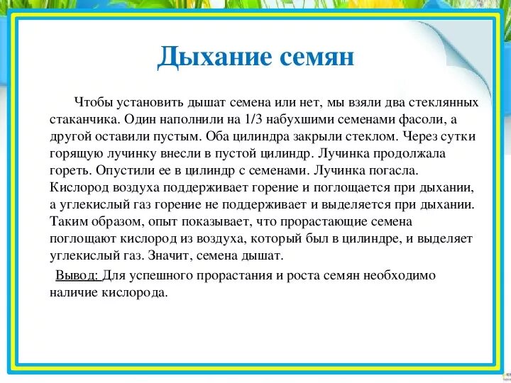 Какие вещества образуются при дыхании семян впр. Дыхание семян. дыхание семян опыт. опыт по дыханию семян. опыт что семена дышат.