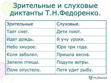 Зрительный диктант