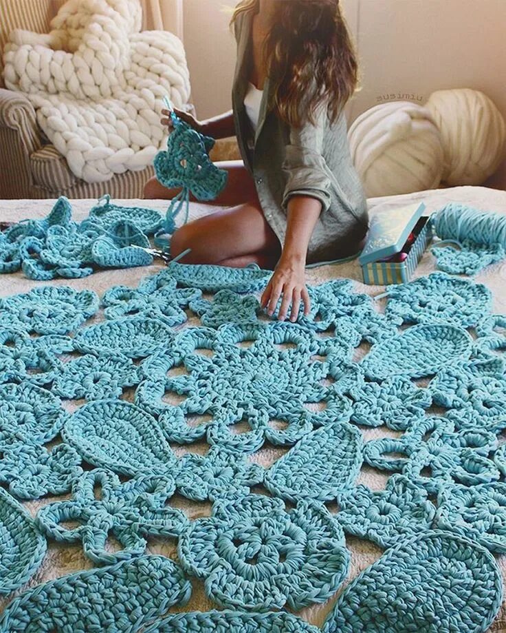 Вязание своими руками самое интересное для женщин. Вязаный ковер. Идеи для вязания. Идеи для вязания крючком. Вязание крючком интересные идеи.