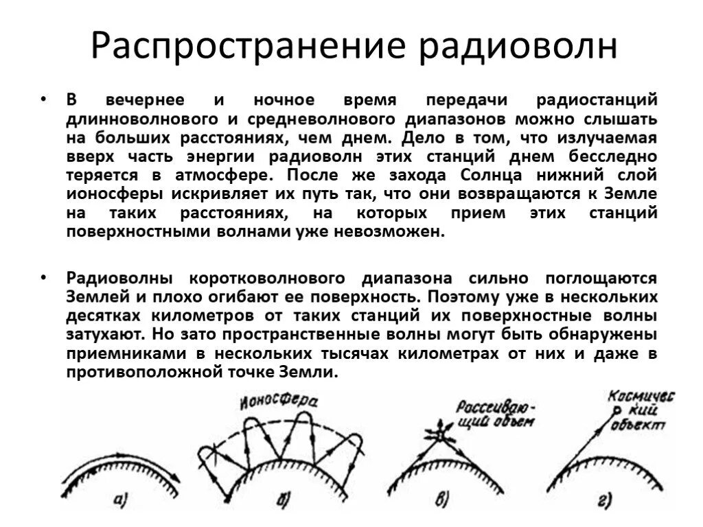 Сверхдлинные волны. Распространение радиоволн радиостанции. Распространение радиоволн разных диапазонов. Особенности распространения радиоволн. Траектории распространения радиоволн.