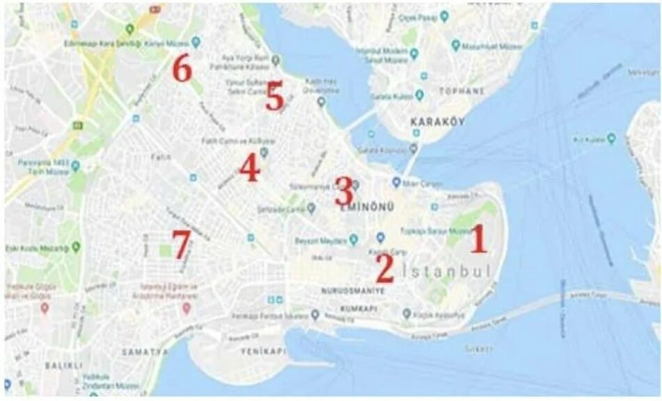 Стамбул куда идти. 7 холмов стамбула. район фатих в стамбуле на карте. холмы стамбула на карте. холм чамлыджа в стамбуле на карте.