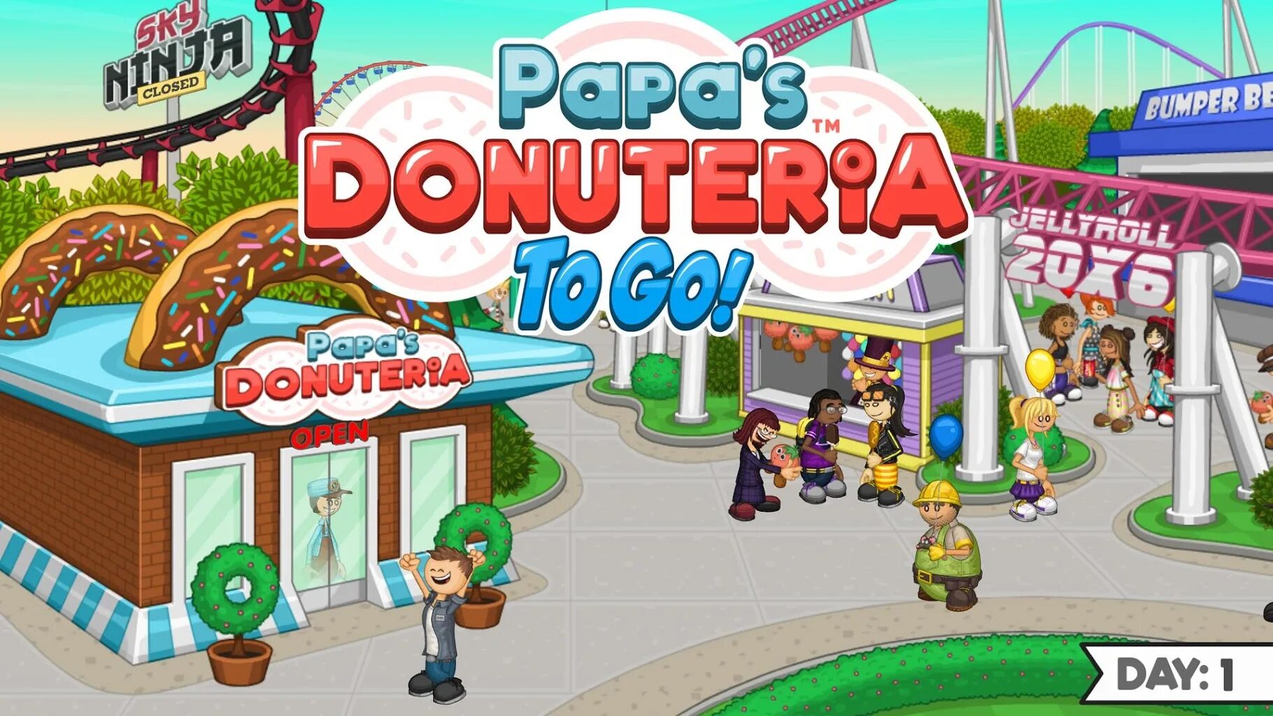 Папа луи новые игры. Папа Луи Donuteria. Папа Луи пончики. Игра папа Луи пончики. Papa's Donuteria to go!.