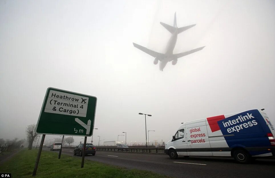 The flight because of fog