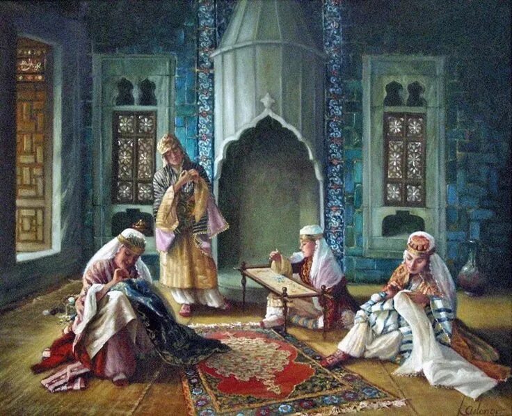 Османская жизнь. Художник kamil aslanger \ гарем. гарем султана османская империя. живопись османская империя дворец топкапы. османская империя наложницы султана.
