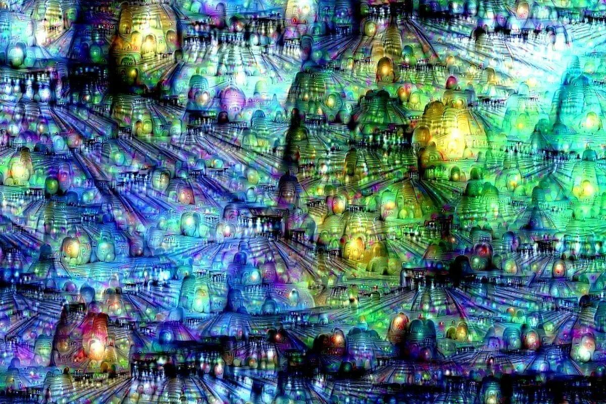 Картины нейросети Inception. Нейронная сеть Deep Dream. Живопись искусственного интеллекта. Картины искусственного интеллекта.